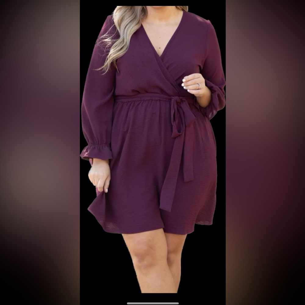 Burgundy plum plus dress 2X NEW